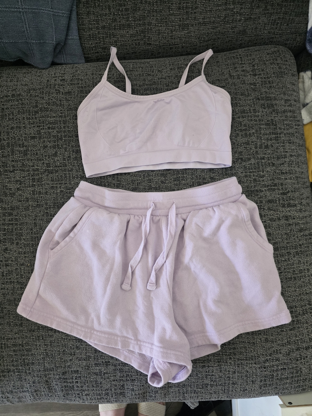 Colsie Pastel Lilac Bralette and Lounge Shorts Set